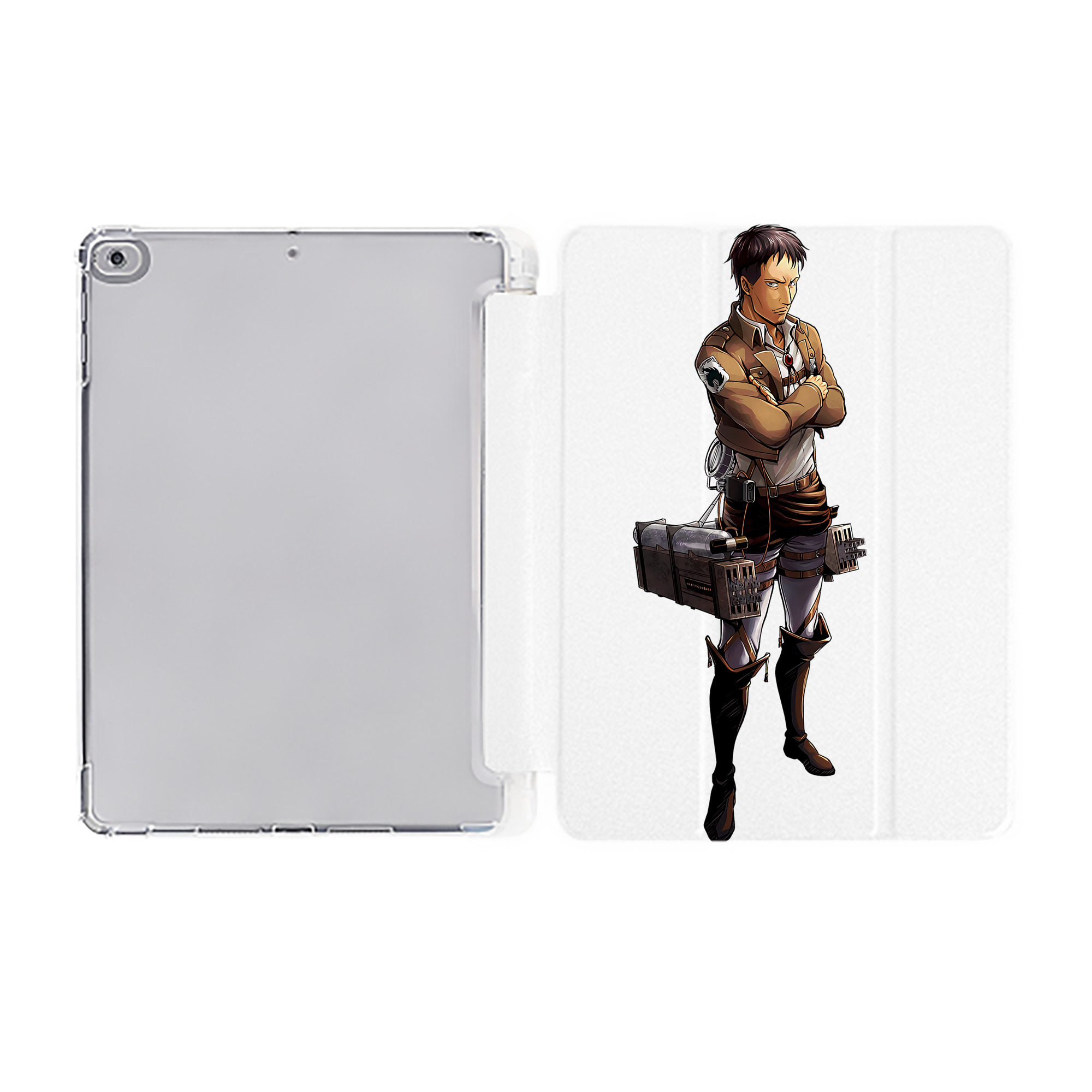 （画像用） 進撃の巨人 Attack on Titan IPad ケース ペン収納付き 三つ折りスタンド PUレザー×シリコン 対応機種9.5/10.5/10.9インチ
